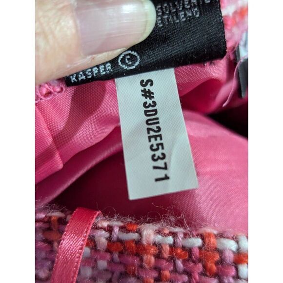 Kasper Women's Variegated Pink Acrylic Tweed Fit Flare Skirt Size 2P - Picture 7 of 8